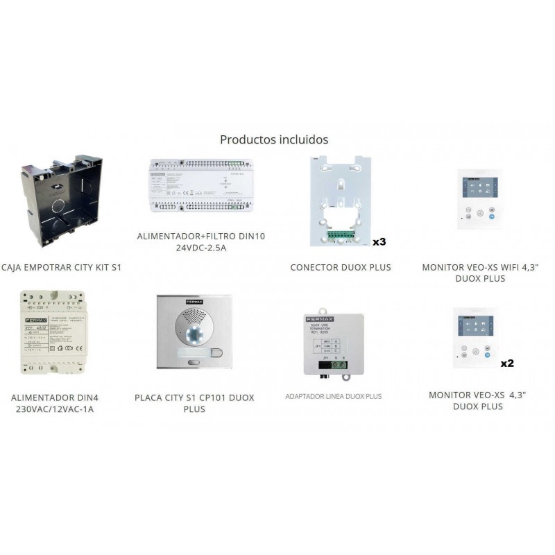 Kit Videoportero Veo Xs Wifi Duox Plus Monitores Fermax