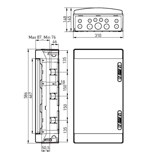 Caja automaticos superficie estanca 36 elementos Ide CDN36PT3F