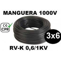 Manguera 1000V PVC CPR 3x6
