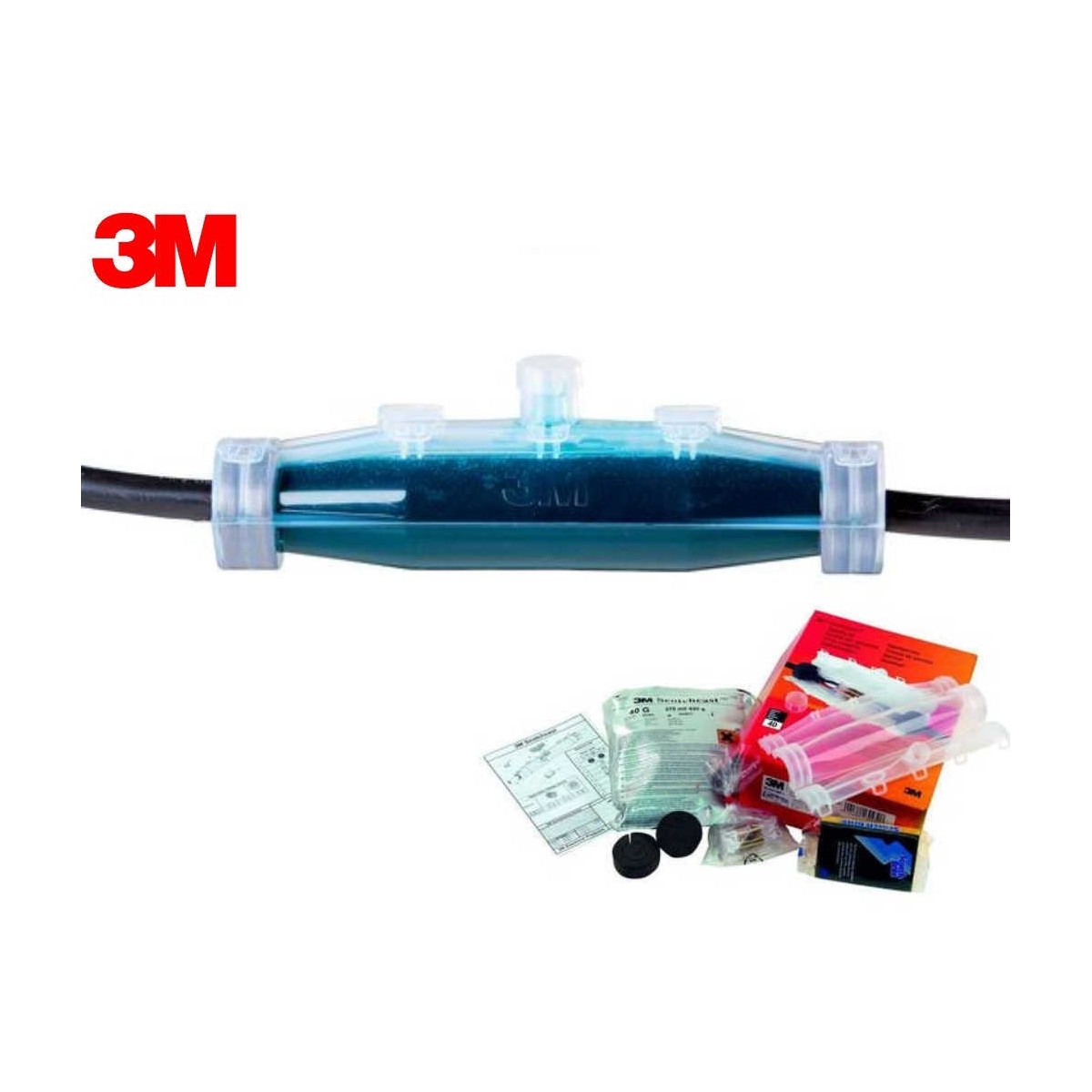 Kit empalme recto resina para manguera de 3x10 a 4x25mm2 3M Scotchcast 92NBA3