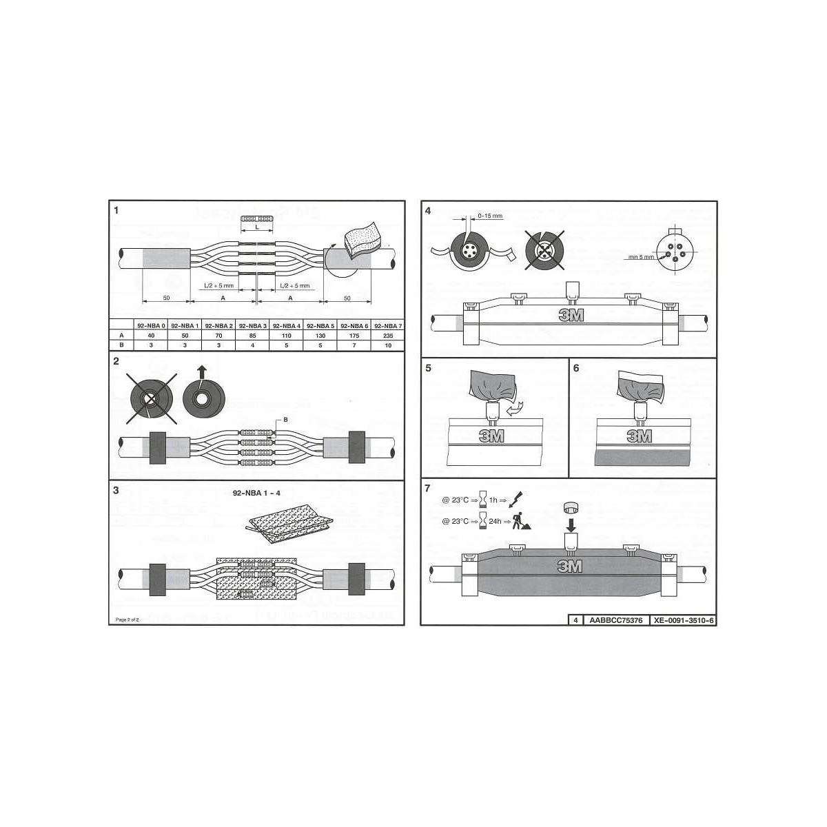 Kit empalme recto resina para manguera de 3x16 a 4x50mm2 3M Scotchcast 92NBA4