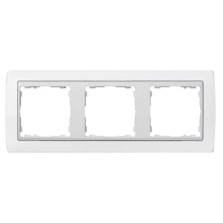 Marco 3 elementos blanco zocalo blanco Serie 82 Simon 82630-30
