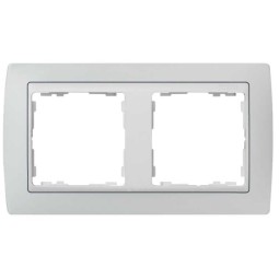 Marco 2 elementos gris zocalo blanco Serie 82 Simon 82621-33