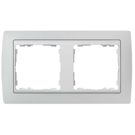 Marco 2 elementos gris zocalo blanco Serie 82 Simon 82621-33