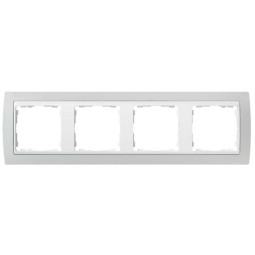 Marco 4 elementos gris zocalo blanco Serie 82 Simon 82641-33