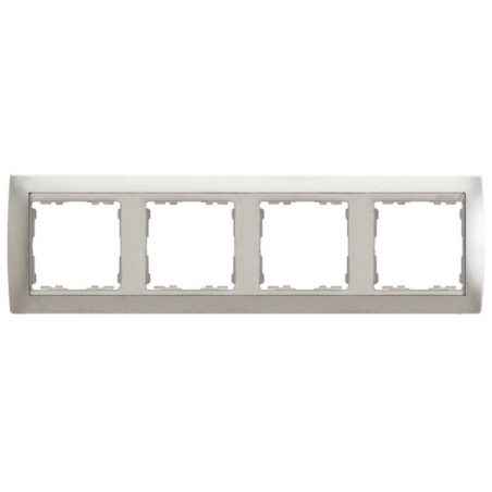 Marco 4 elementos aluminio zocalo aluminio Serie 82 Simon 82944-33