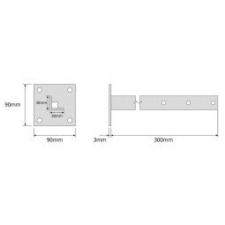 Soporte mastil para pared atornillable 300mm Televes 2401