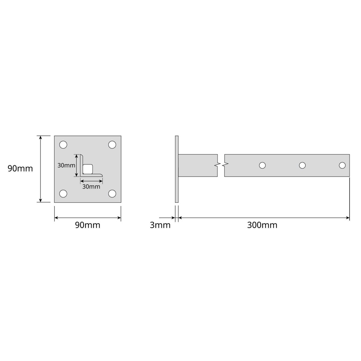 Soporte mastil para pared atornillable 300mm Televes 2401