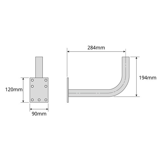 Soporte Parabolica Pared 300X200 Televes 7393