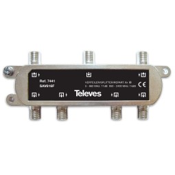 Repartidor 6 direcciones 5/2300 12/16db conector F Televes 7441