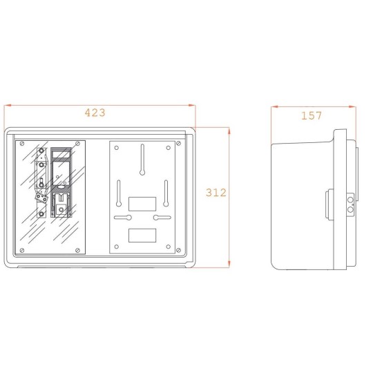 Caja empotrar para 1 contador monofasico CPM1-D2-M
