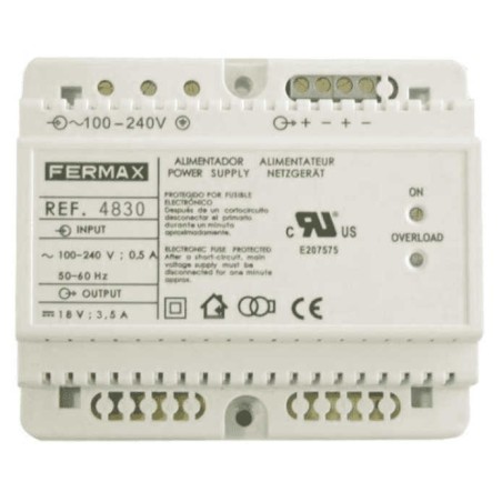Alimentador DIN6 100-240Vac 18Vdc 3.5A Fermax 4830