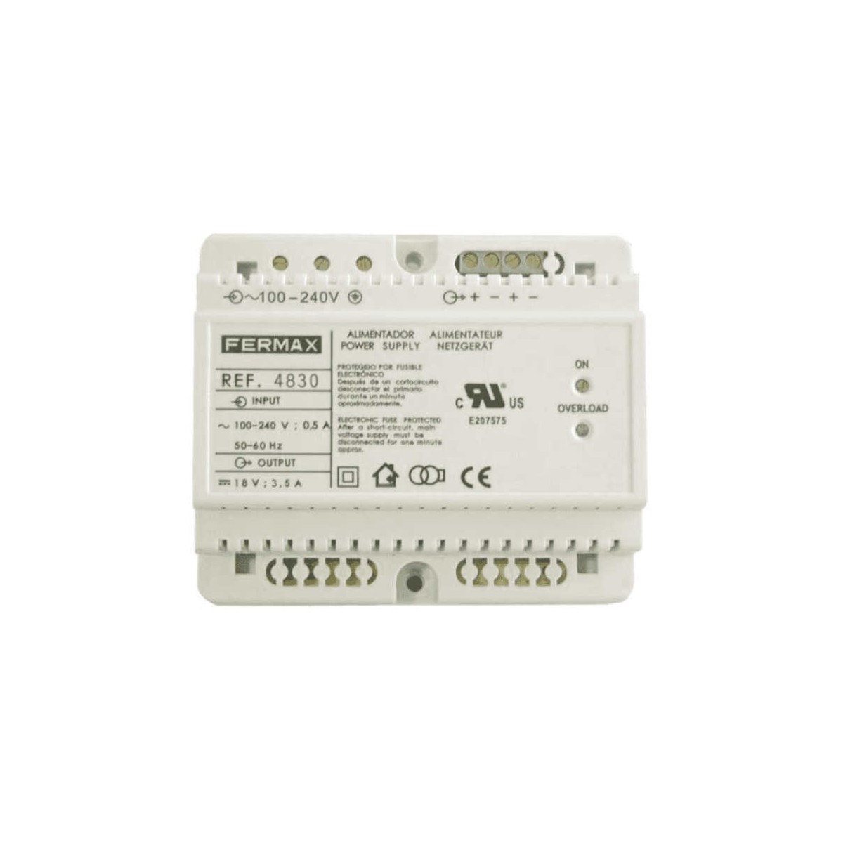 Alimentador DIN6 100-240Vac 18Vdc 3.5A Fermax 4830