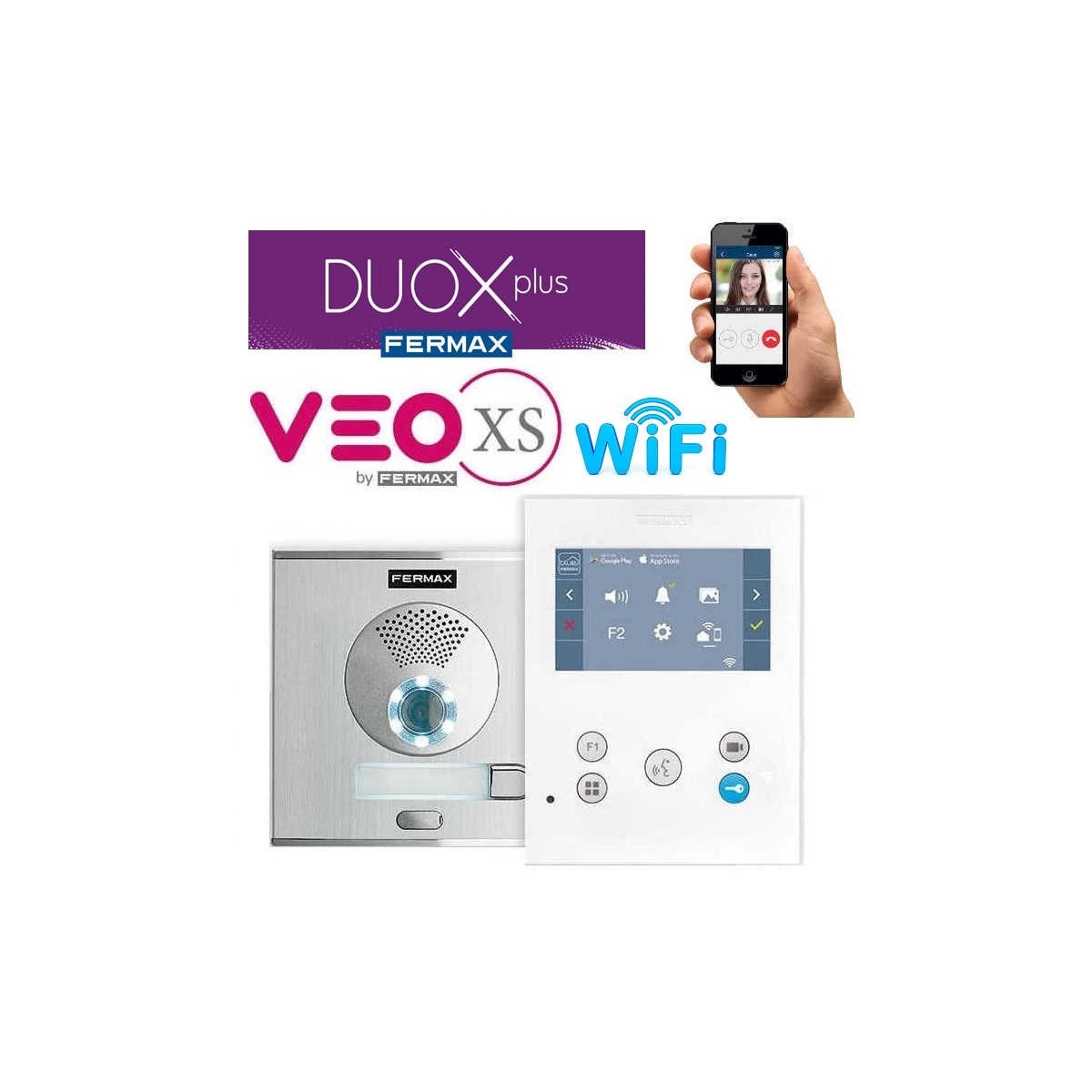 Kit videoportero color Wifi con monitor VEO-XS DUOX PLUS de 4.3 Pulgadas Fermax 94511