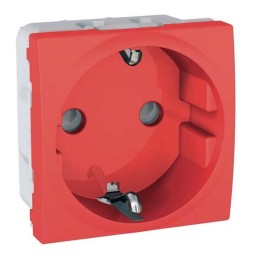 Enchufe schuko rojo 16A Unica Schneider MGU 3.037.03
