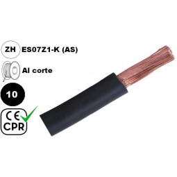 Cable flexible 1x10mm2 negro libre halogenos 750v CE CPR
