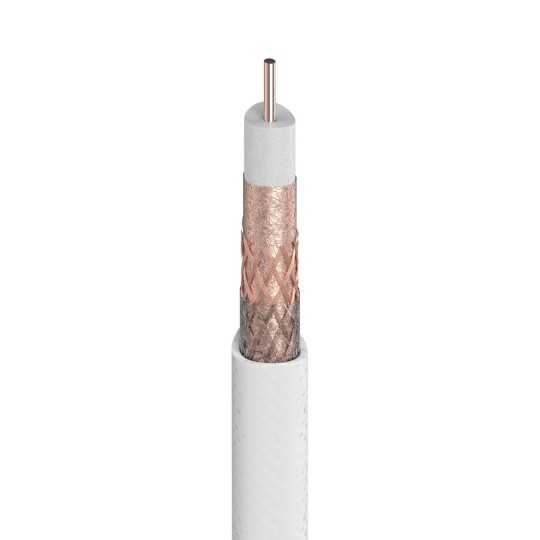 Cable antena tv coaxial blanco LSFH T100 PLUS  Televes 214110 100 Metros