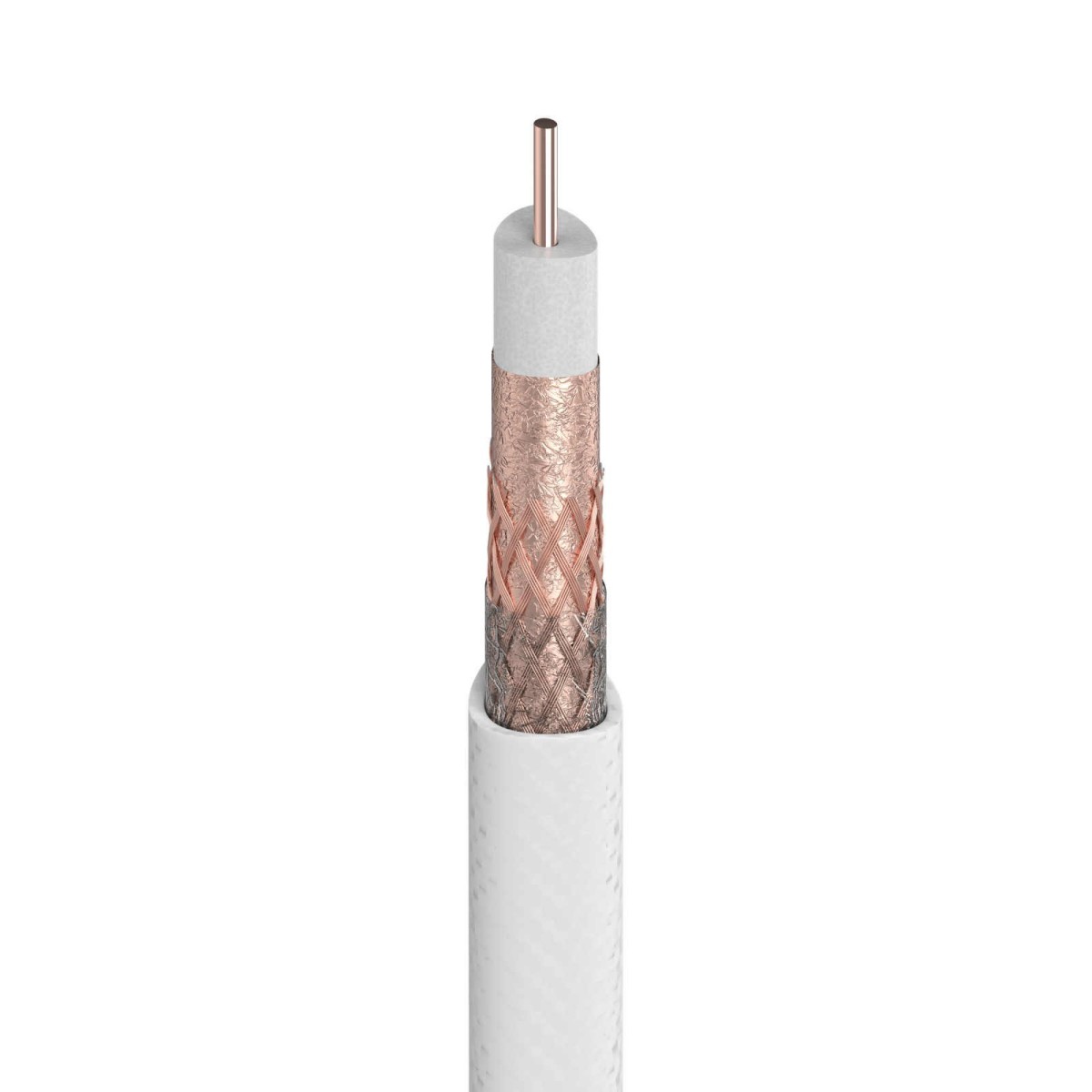 Cable antena tv coaxial blanco LSFH T100 PLUS  Televes 214110 100 Metros