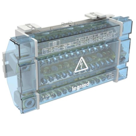 Repartidor riel trifasico 4P 160A 10 Modulos 15 Conexiones Legrand 400411