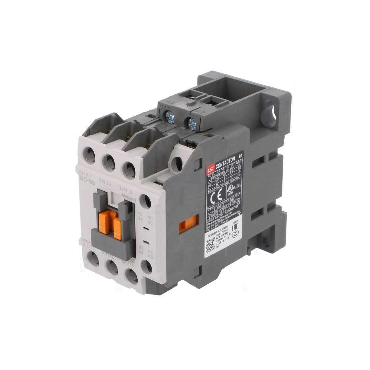 Contactor riel 3 polos 400V 9Amp 1NA 1NC Bobina 24Vac Ls