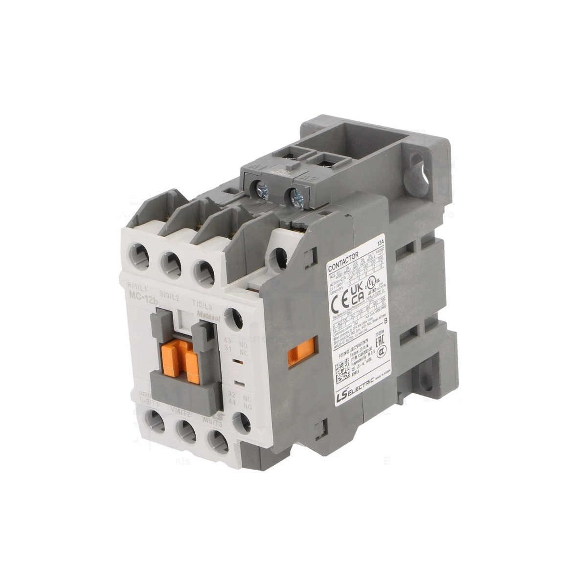 Contactor riel 3 polos 400V 12Amp 1NA 1NC Bobina 24Vac Ls