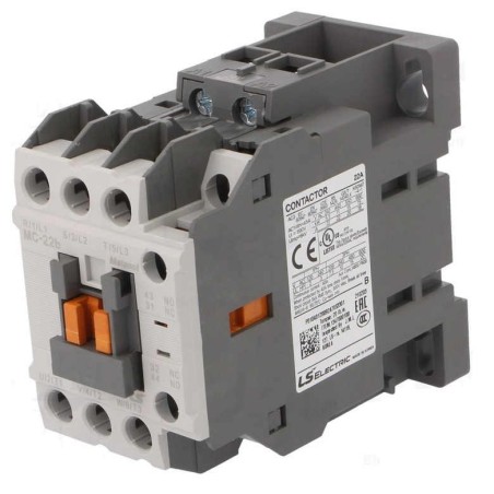 Contactor riel 3 polos 400V 22Amp 1NA 1NC Bobina 24Vac Ls