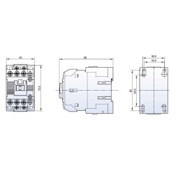 Contactor riel 3 polos 400V 22Amp 1NA 1NC Bobina 230Vac Ls