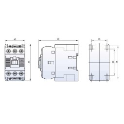 Contactor riel 3 polos 400V 32Amp 1NA 1NC Bobina 24Vac Ls