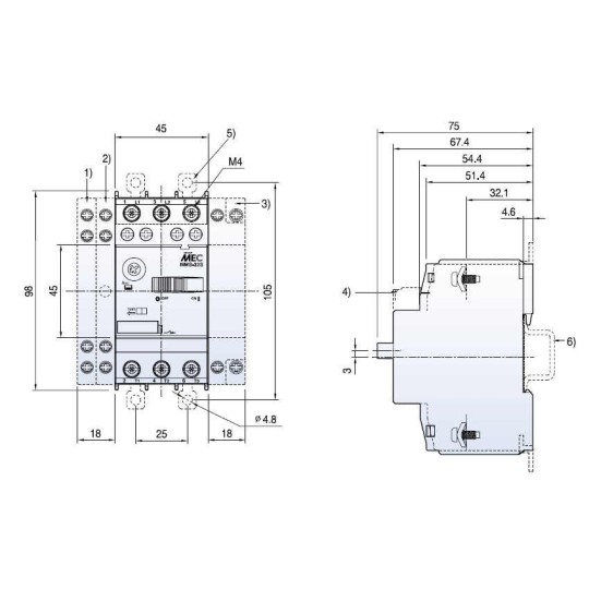Guardamotor Disyuntor Regulable 4 a 6 Amp Ls