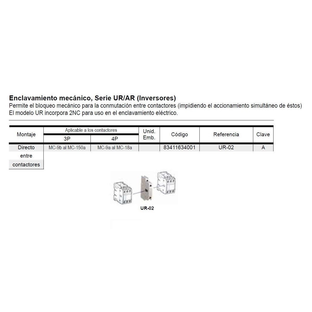 Unidad de bloqueo mecanico para contactores LS-UR02 Ls