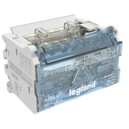 Repartidor riel monofasico 2P 100A 4 Modulos 7 Conexiones Legrand 400401