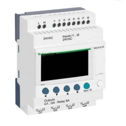 Rele Programable Zelio 8 Entradas 4 Salidas 24VAC con pantalla Schneider Electric