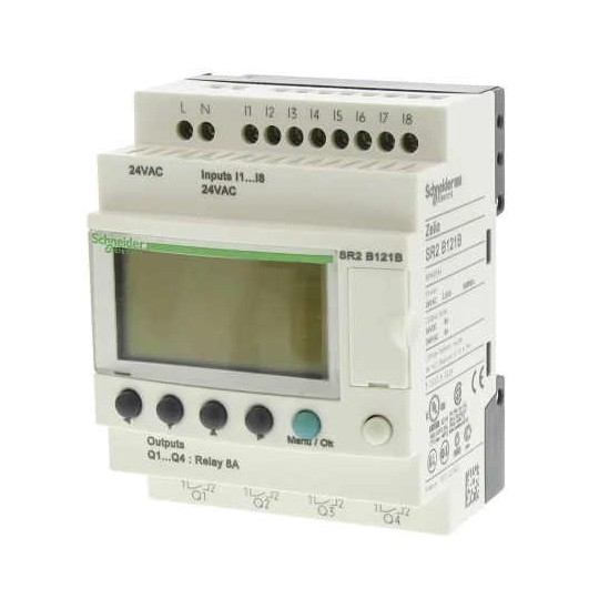 Rele Programable Zelio 8 Entradas 4 Salidas 24VAC con pantalla Schneider Electric