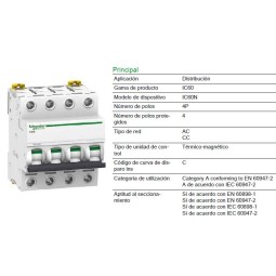 Magnetotermico 4P 32A Curva C 6KA Schneider Electric