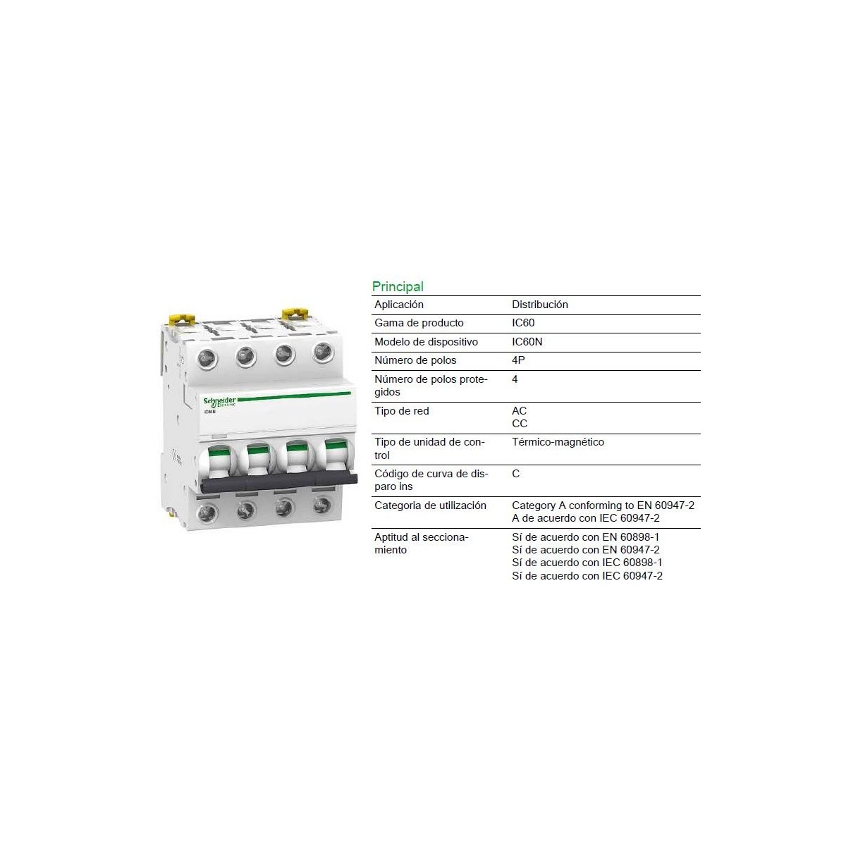 Magnetotermico 4P 32A Curva C 6KA Schneider Electric