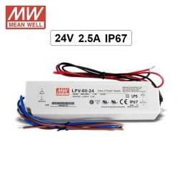 Fuente alimentacion 24V DC 2.5A 60W IP67 Mean Well LPV-60-24