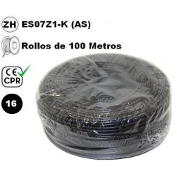 Cable flexible 1x16mm2 negro libre halogenos 750v CE CPR 100 Metros