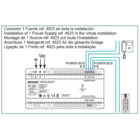 Alimentador + Filtro DIN10 24VDC 2.5A DUOX PLUS Fermax 4825