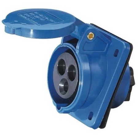Base cetac trascuadro 2P+T 32A IP44