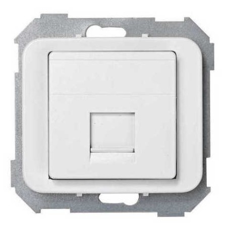 Tecla para 1 conector AMP ancha blanca Serie 75 Simon 75585-60