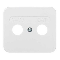 Tapa toma R-TV SAT ancha blanca Serie 75 Simon 75097-30