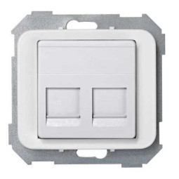 Tecla para 2 conectores AMP ancha blanca Serie 75 Simon 75589-60