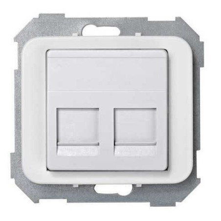Tecla para 2 conectores AMP ancha blanca Serie 75 Simon 75589-60