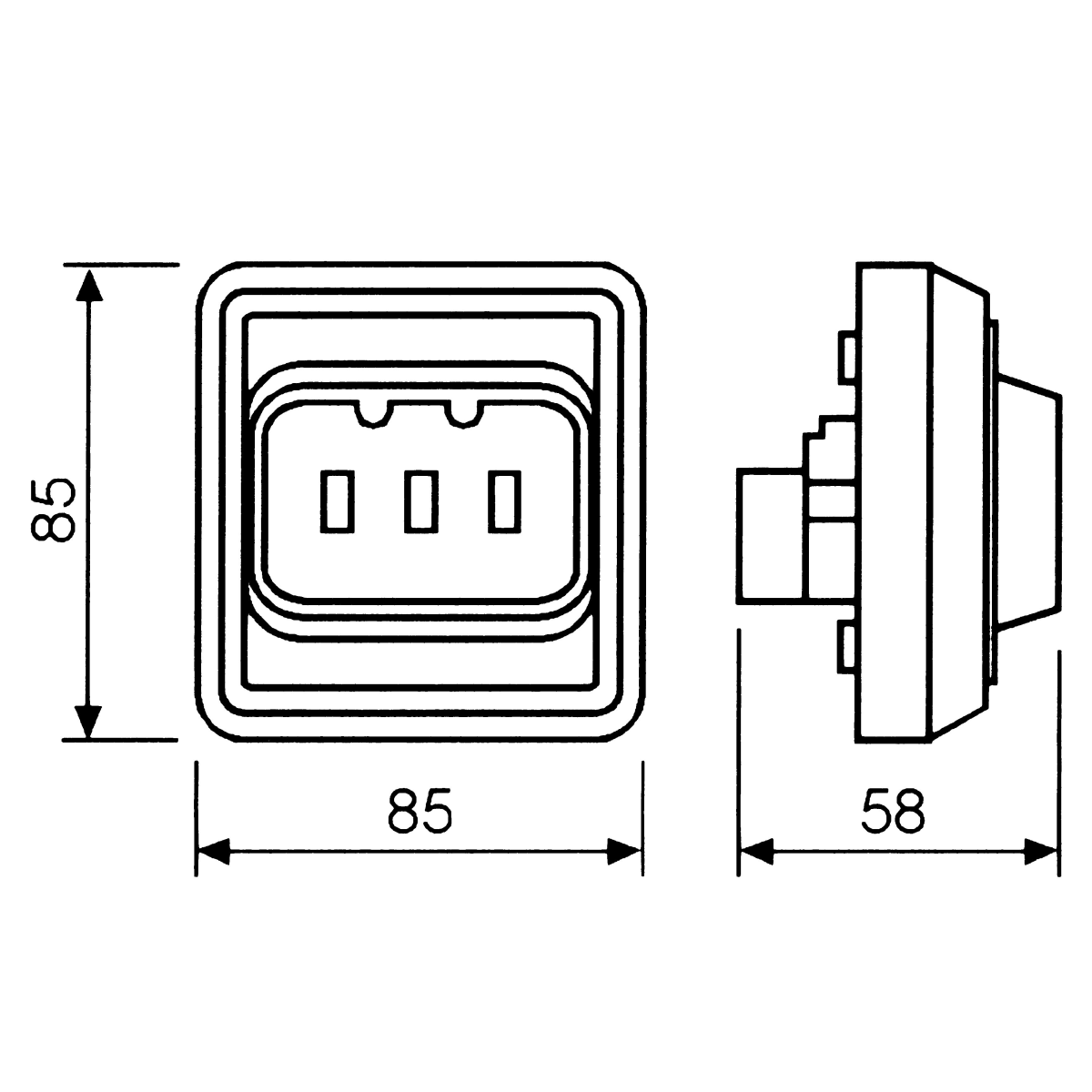 Base de enchufe y clavija monofasicas 1P+N+T 25A 230V Solera