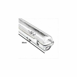 Pantalla estanca vacia IP65 para un tubo LED 600mm Ecolux EC3640