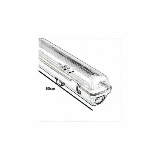 Pantalla estanca vacia IP65 para un tubo LED 600mm Ecolux EC3640