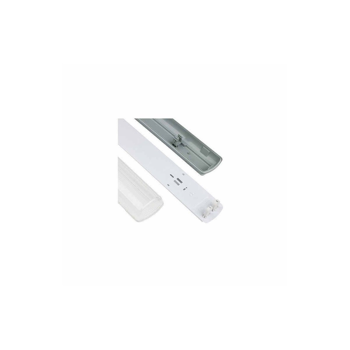 Pantalla estanca vacia IP65 para dos tubos LED 600mm Ecolux EC3643