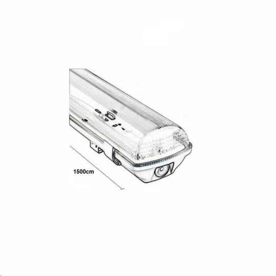 Pantalla estanca vacia IP65 para dos tubos LED 1500mm