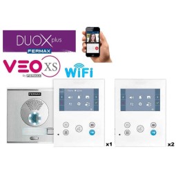 Kit videoportero color Wifi con 3 monitores VEO-XS DUOX PLUS de 4.3 Pulgadas Fermax KIT006