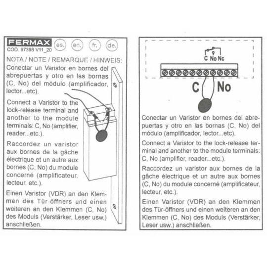Kit lampara con soporte de conexion Fermax 9735